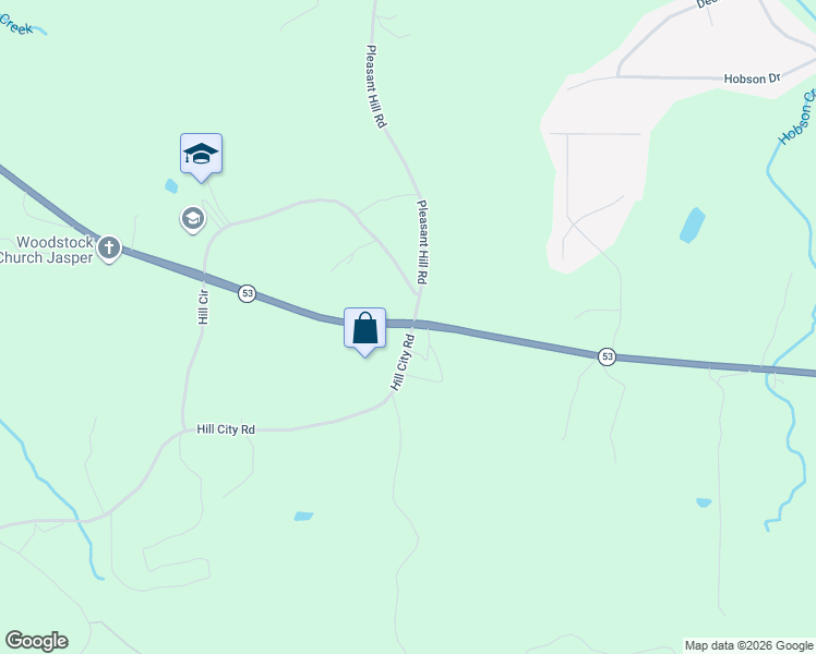 map of restaurants, bars, coffee shops, grocery stores, and more near 4631 Highway 53 in Jasper