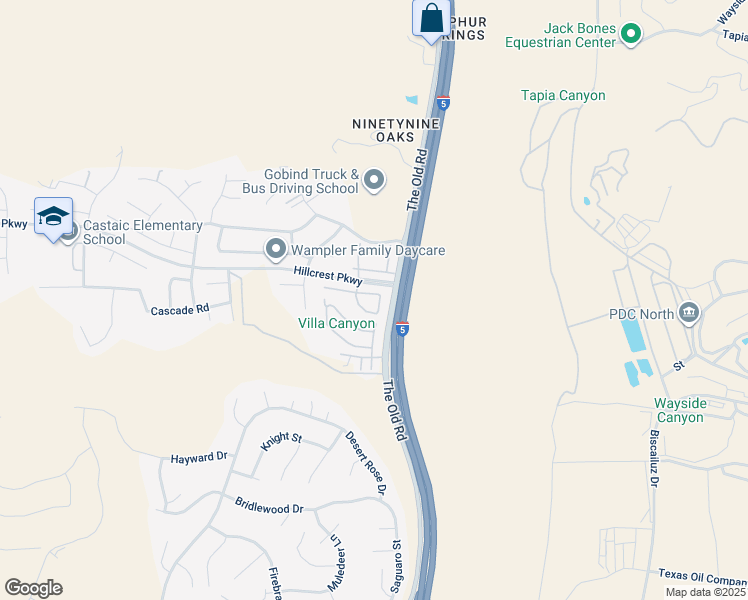 map of restaurants, bars, coffee shops, grocery stores, and more near 27610 Morning Glory Place in Castaic