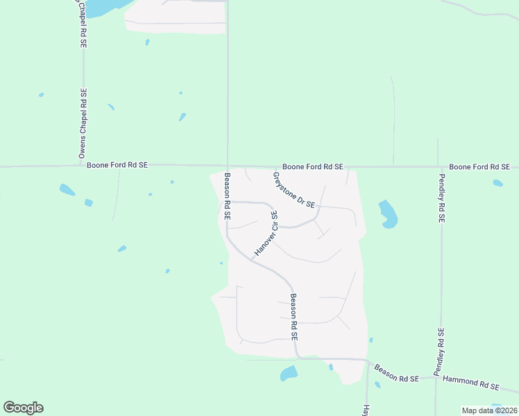 map of restaurants, bars, coffee shops, grocery stores, and more near 157 Hanover Circle Southeast in Calhoun