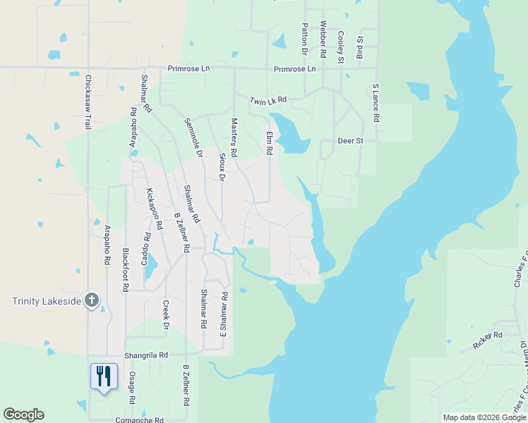 map of restaurants, bars, coffee shops, grocery stores, and more near 2555 Masters Road in Sulphur