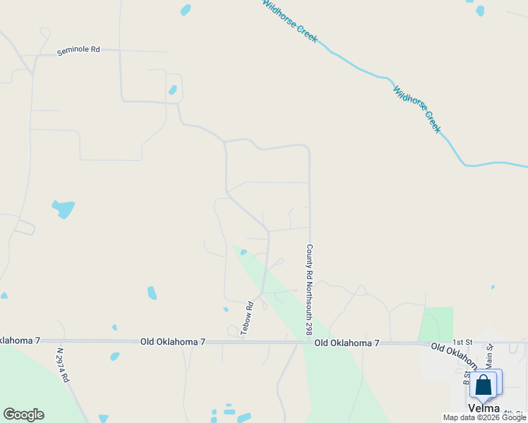 map of restaurants, bars, coffee shops, grocery stores, and more near N2980 Road in Velma