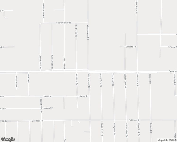 map of restaurants, bars, coffee shops, grocery stores, and more near Bear Valley Road in Pinon Hills