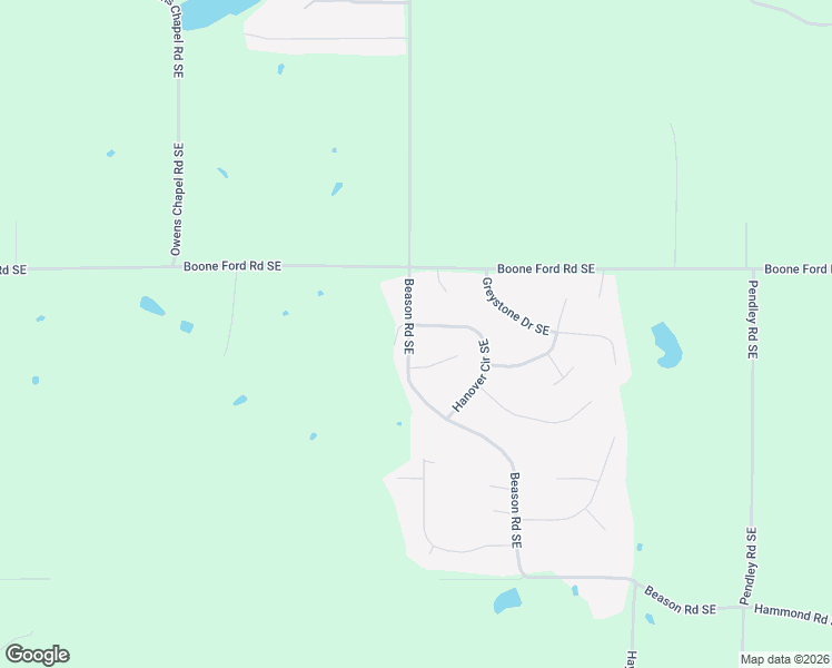 map of restaurants, bars, coffee shops, grocery stores, and more near 105 Hanover Circle Southeast in Calhoun