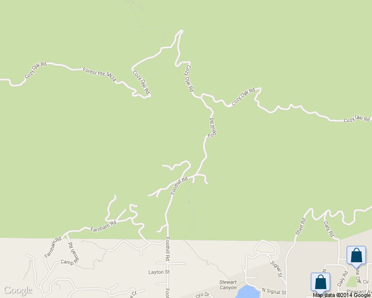 map of restaurants, bars, coffee shops, grocery stores, and more near 1797 Foothill Road in Ojai