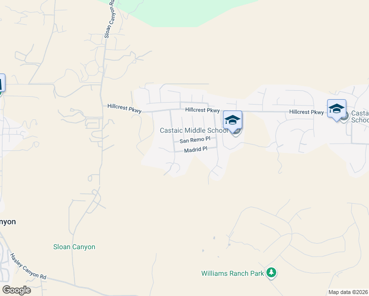 map of restaurants, bars, coffee shops, grocery stores, and more near 29081 Madrid Place in Castaic