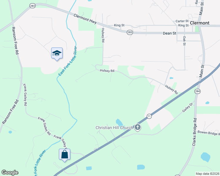 map of restaurants, bars, coffee shops, grocery stores, and more near 6223 Hulsey Road in Clermont