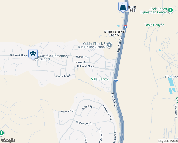 map of restaurants, bars, coffee shops, grocery stores, and more near 27814 Zion Court in Castaic