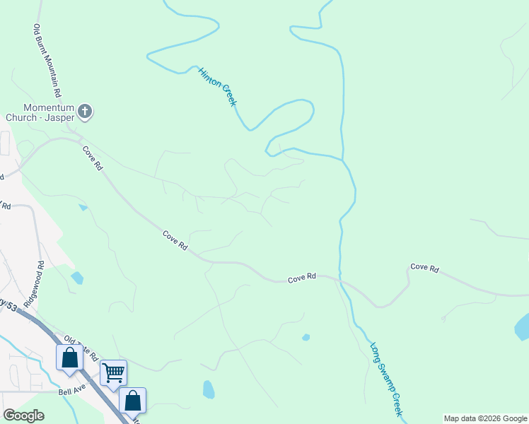 map of restaurants, bars, coffee shops, grocery stores, and more near 76 Scott Drive in Jasper