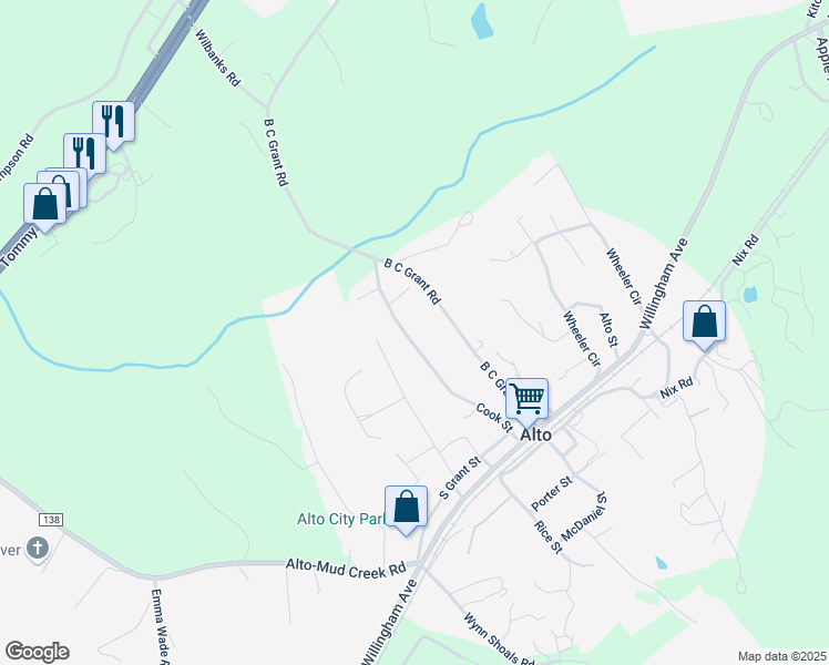 map of restaurants, bars, coffee shops, grocery stores, and more near 241 Cook Street in Alto