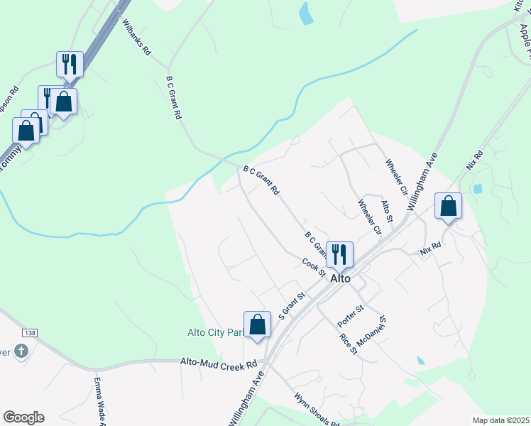 map of restaurants, bars, coffee shops, grocery stores, and more near 241 Cook Street in Alto