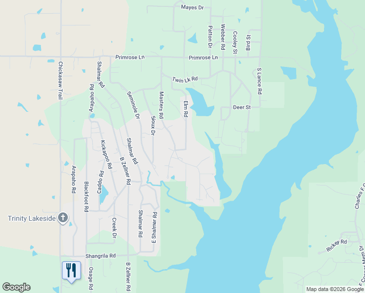 map of restaurants, bars, coffee shops, grocery stores, and more near 2555 Masters Road in Sulphur