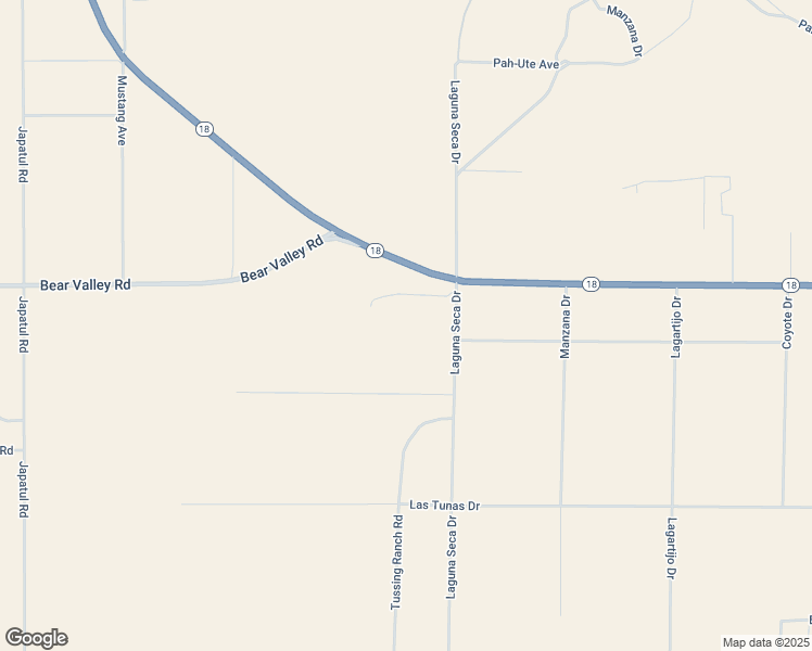 map of restaurants, bars, coffee shops, grocery stores, and more near California 18 in Apple Valley