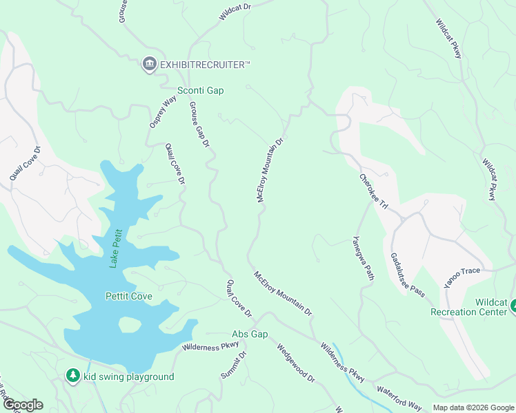 map of restaurants, bars, coffee shops, grocery stores, and more near 2038 McElroy Mountain Drive in Dawsonville
