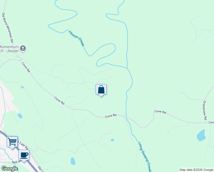 map of restaurants, bars, coffee shops, grocery stores, and more near 150 Scott Drive in Jasper