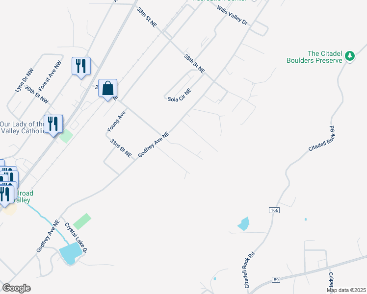 map of restaurants, bars, coffee shops, grocery stores, and more near 403 34th Street Northeast in Fort Payne
