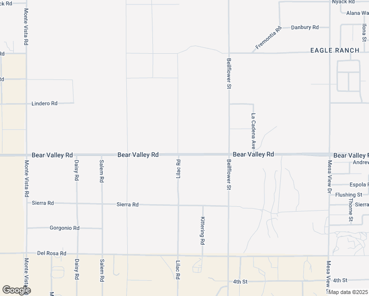 map of restaurants, bars, coffee shops, grocery stores, and more near 13660 Bear Valley Road in Victorville