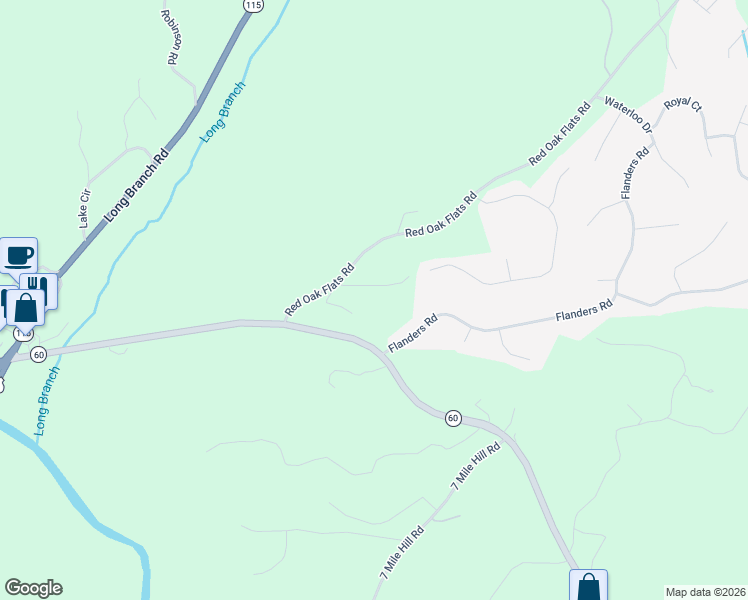 map of restaurants, bars, coffee shops, grocery stores, and more near 98 Hampton Heath in Dahlonega