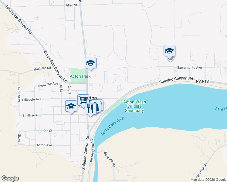map of restaurants, bars, coffee shops, grocery stores, and more near 3362 Syracuse Avenue in Acton