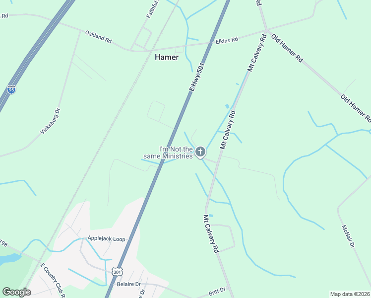 map of restaurants, bars, coffee shops, grocery stores, and more near 2019 Mount Calvary Road in Hamer