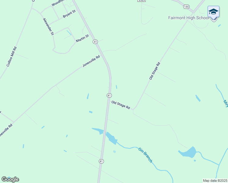 map of restaurants, bars, coffee shops, grocery stores, and more near 8897 North Carolina 41 in Fairmont