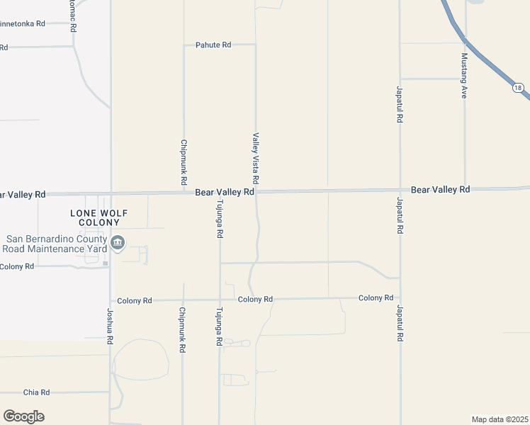 map of restaurants, bars, coffee shops, grocery stores, and more near Bear Valley Road in Apple Valley