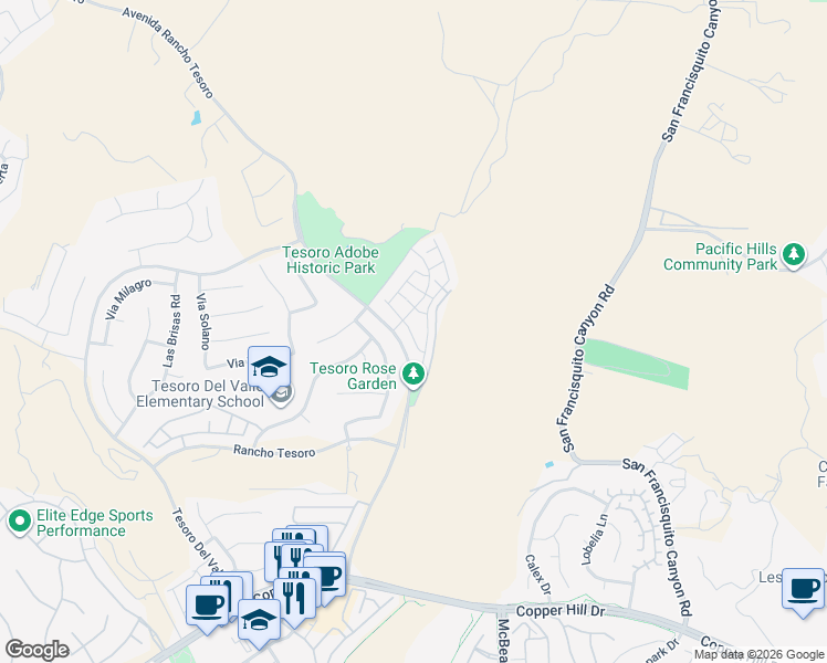 map of restaurants, bars, coffee shops, grocery stores, and more near 29209 Hatari Way in Santa Clarita