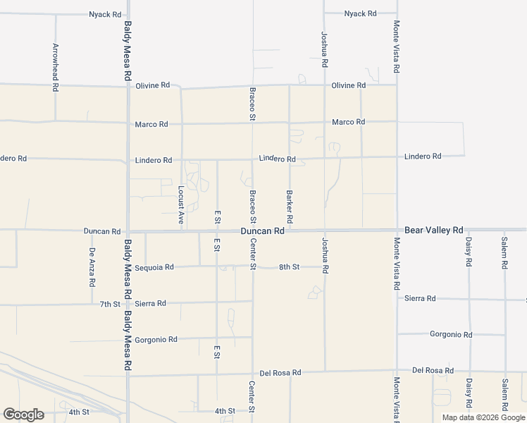 map of restaurants, bars, coffee shops, grocery stores, and more near 10121 Duncan Road in Phelan