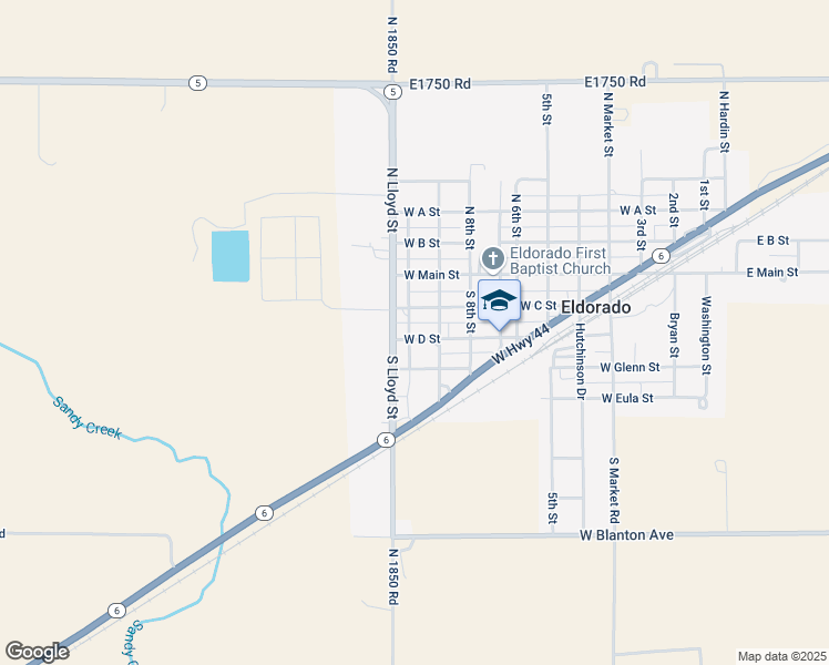 map of restaurants, bars, coffee shops, grocery stores, and more near 1105 West C Street in Eldorado