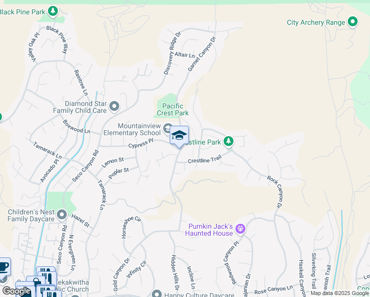 map of restaurants, bars, coffee shops, grocery stores, and more near 28936 Garnet Canyon Drive in Santa Clarita
