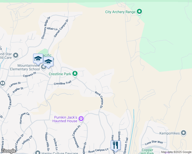 map of restaurants, bars, coffee shops, grocery stores, and more near 28870 Phantom Trail in Santa Clarita
