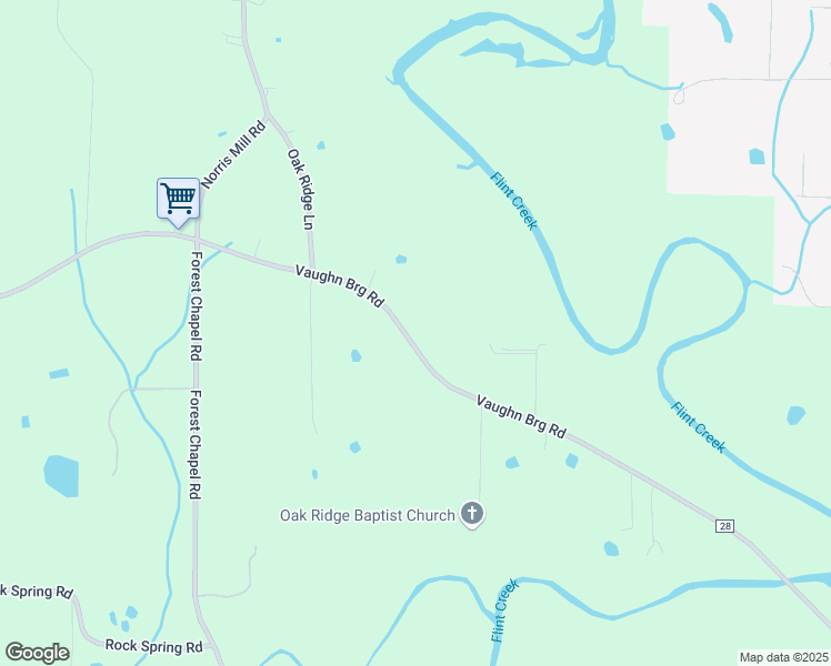 map of restaurants, bars, coffee shops, grocery stores, and more near 2369 Vaughn Bridge Road in Hartselle