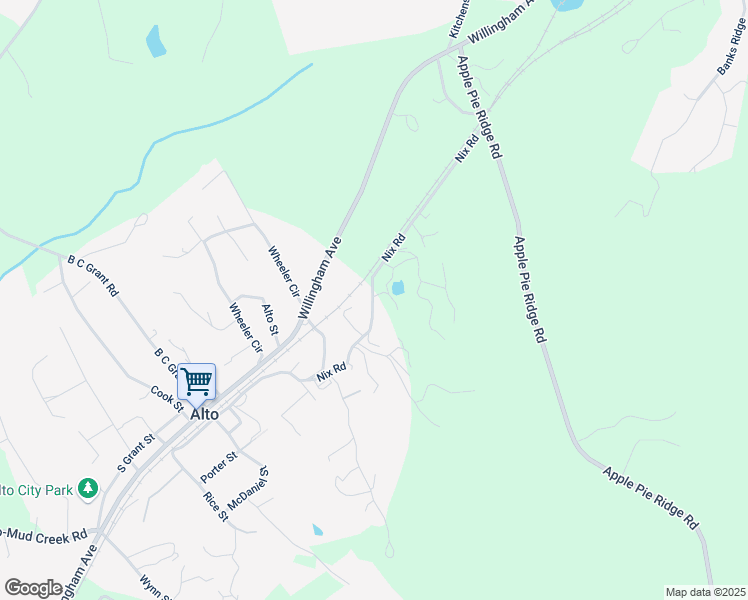 map of restaurants, bars, coffee shops, grocery stores, and more near 103 Nix Road in Alto