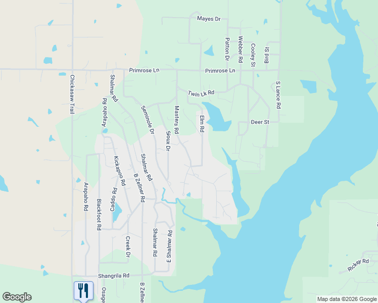 map of restaurants, bars, coffee shops, grocery stores, and more near 2361 Masters Road in Sulphur