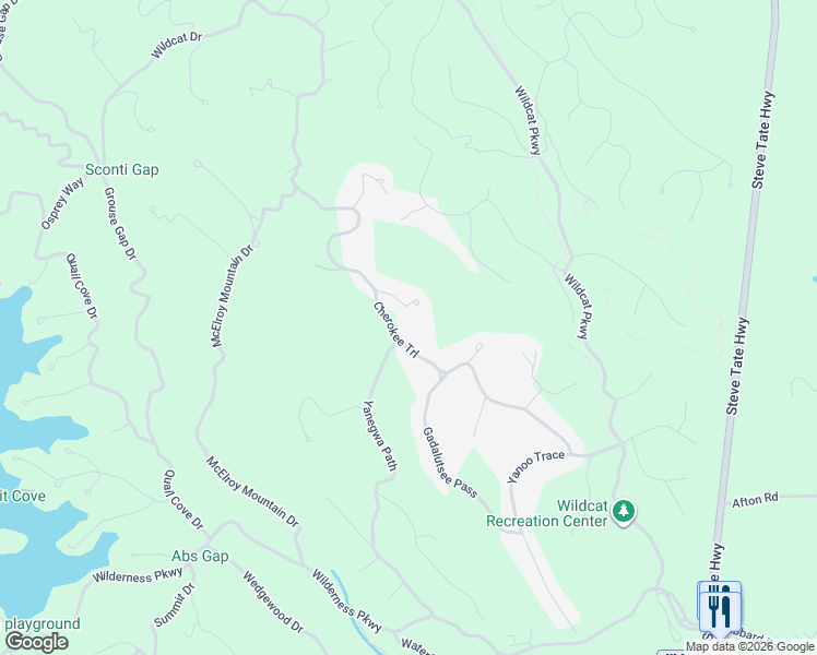 map of restaurants, bars, coffee shops, grocery stores, and more near 2252 Cherokee Trail in Dawsonville