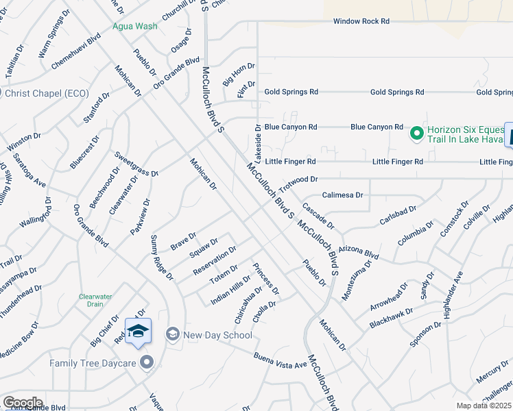 map of restaurants, bars, coffee shops, grocery stores, and more near 1139 Pueblo Drive in Lake Havasu City