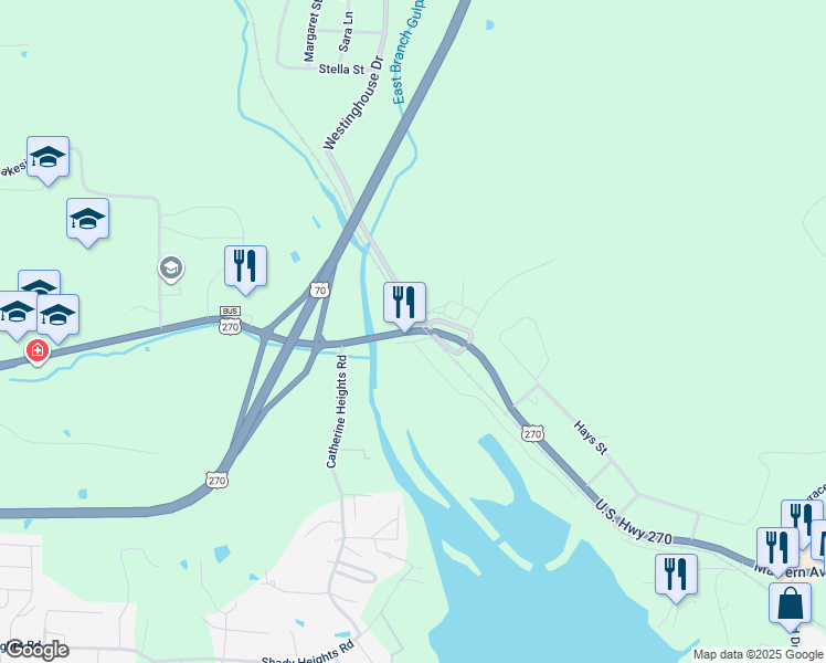 map of restaurants, bars, coffee shops, grocery stores, and more near 3198 Malvern Avenue in Garland County