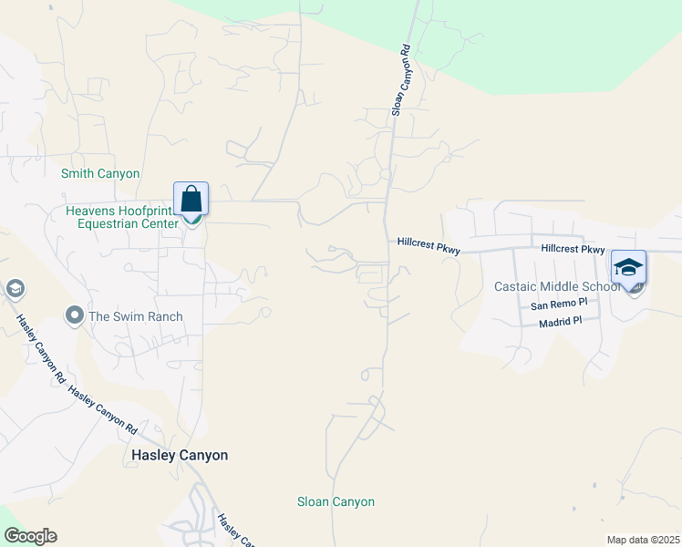 map of restaurants, bars, coffee shops, grocery stores, and more near 30505 Sloan Canyon Road in Castaic