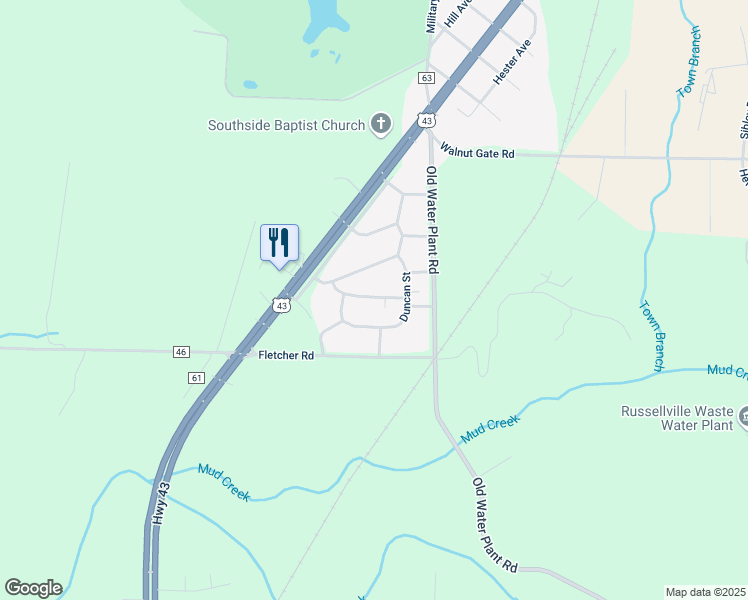 map of restaurants, bars, coffee shops, grocery stores, and more near 114-236 Highsmith Ct in Russellville