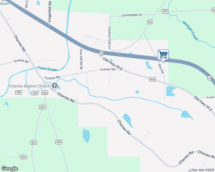 map of restaurants, bars, coffee shops, grocery stores, and more near 139 Fortner Road in Rainsville
