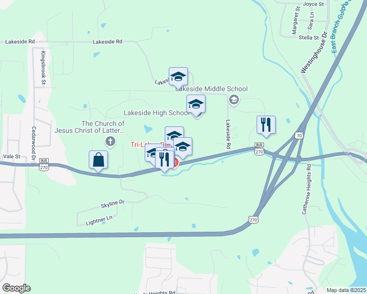 map of restaurants, bars, coffee shops, grocery stores, and more near 2855 Malvern Avenue in Hot Springs