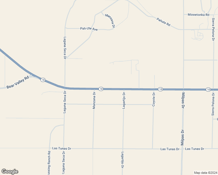 map of restaurants, bars, coffee shops, grocery stores, and more near California 18 in Apple Valley