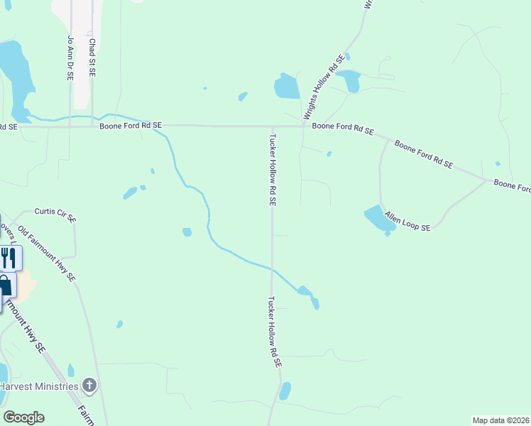 map of restaurants, bars, coffee shops, grocery stores, and more near 279 Tucker Hollow Road Southeast in Calhoun