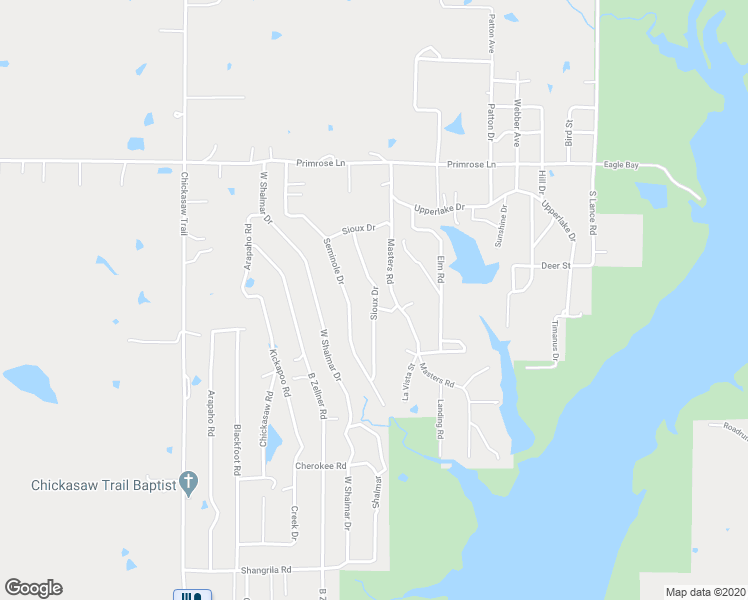 map of restaurants, bars, coffee shops, grocery stores, and more near Sioux Drive in Sulphur