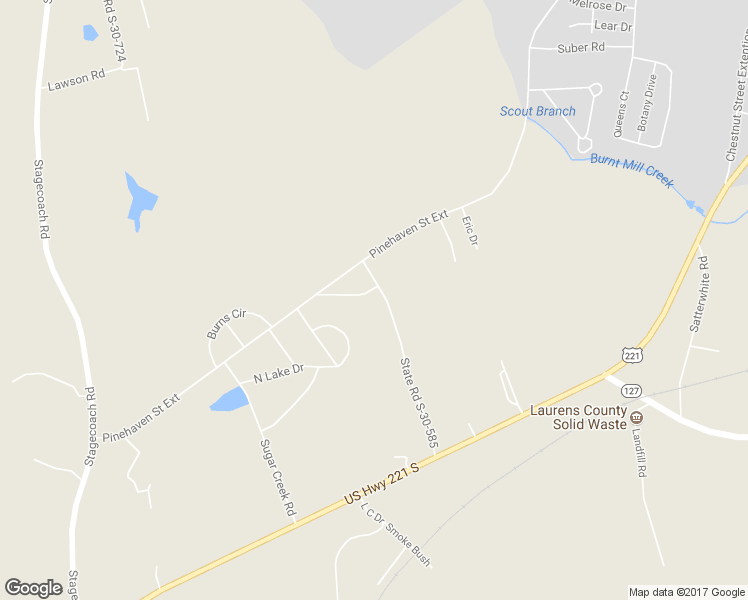 map of restaurants, bars, coffee shops, grocery stores, and more near 431 State Road S-30-585 in Laurens