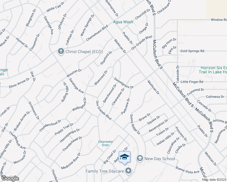 map of restaurants, bars, coffee shops, grocery stores, and more near 3610 Beechwood Drive in Lake Havasu City