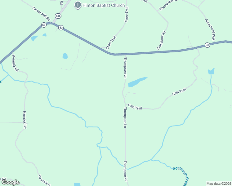 map of restaurants, bars, coffee shops, grocery stores, and more near 185 Thompson Lane in Jasper