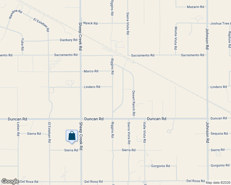 map of restaurants, bars, coffee shops, grocery stores, and more near 12253 Riggins Road in Phelan