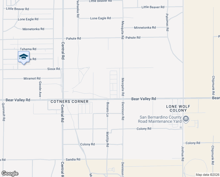 map of restaurants, bars, coffee shops, grocery stores, and more near Desert View in Apple Valley