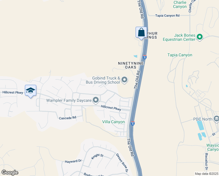 map of restaurants, bars, coffee shops, grocery stores, and more near 27729 Villa Canyon Road in Castaic
