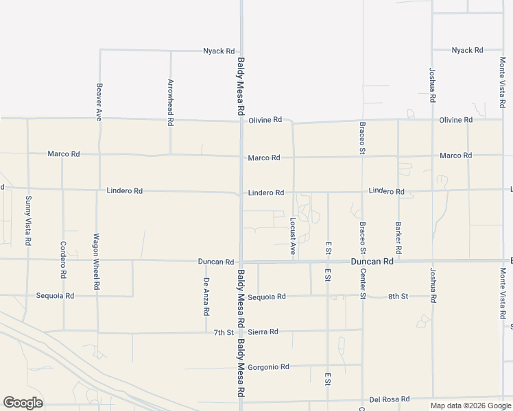 map of restaurants, bars, coffee shops, grocery stores, and more near 12281 Baldy Mesa Road in Adelanto